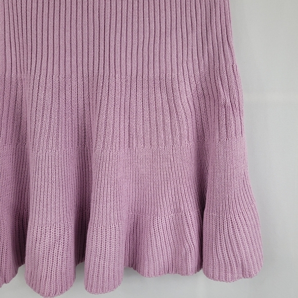 Free People Solid Gold Ribbed Mini Skirt Orchid Lilac - Picture 9 of 9